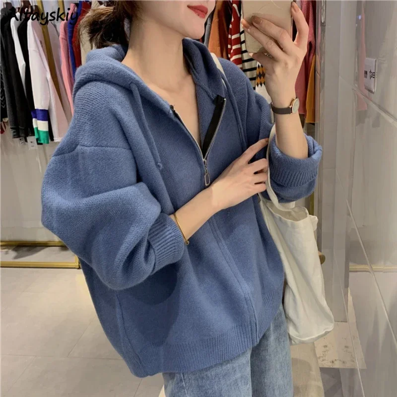 

Свитера с капюшоном, кардиган, женский повседневный Y2k, осенне-зимняя верхняя одежда, модная корейская версия, молодежная уличная свободная универсальная женская одежда
