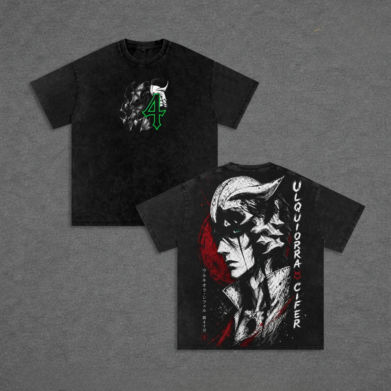 Ulquiorra Cifer Manga T-shirt Anime BLEACH Tshirts Men Women Clothing Harajuku Retro Washed T Shirt Oversized Cotton Tees Tops
