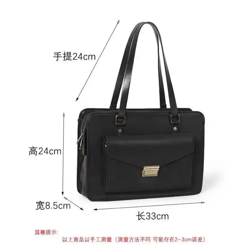 JIAERDI Vintage Black Shoulder Bag Briefcase Women Preppy Style Pu Leather Jk Handbag Ladies Large Capacity Casual Handbags Y2k