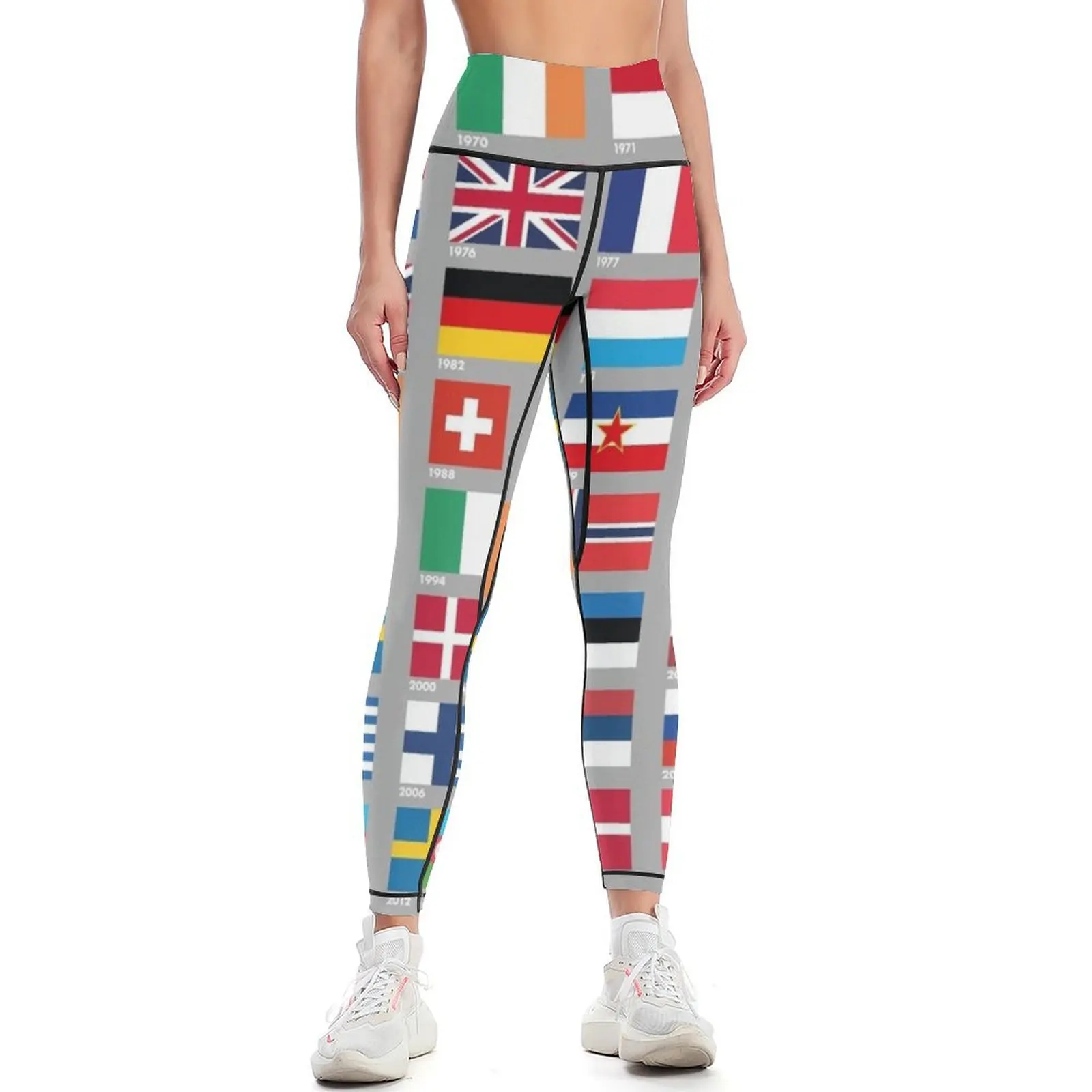 Every Eurovision Song Contest Winner's Flag Leggings Women's pants Women sports sportswear for gym Womens Leggings