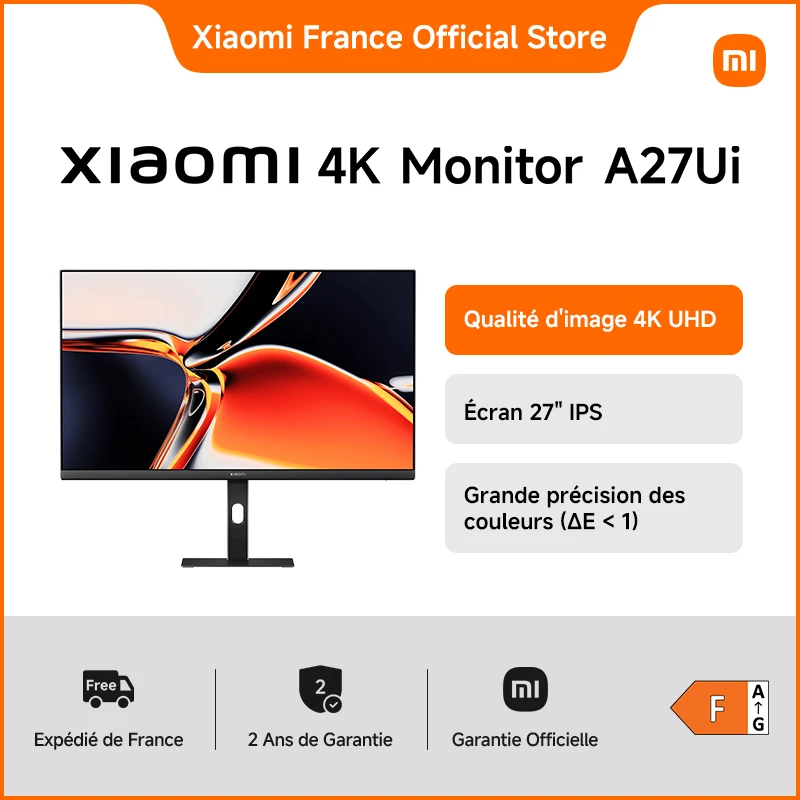 Xiaomi France | Xiaomi 4K Monitor A27Ui, Résolution 4K UHD, Chargement inversé USB-C, Grande précision des couleurs