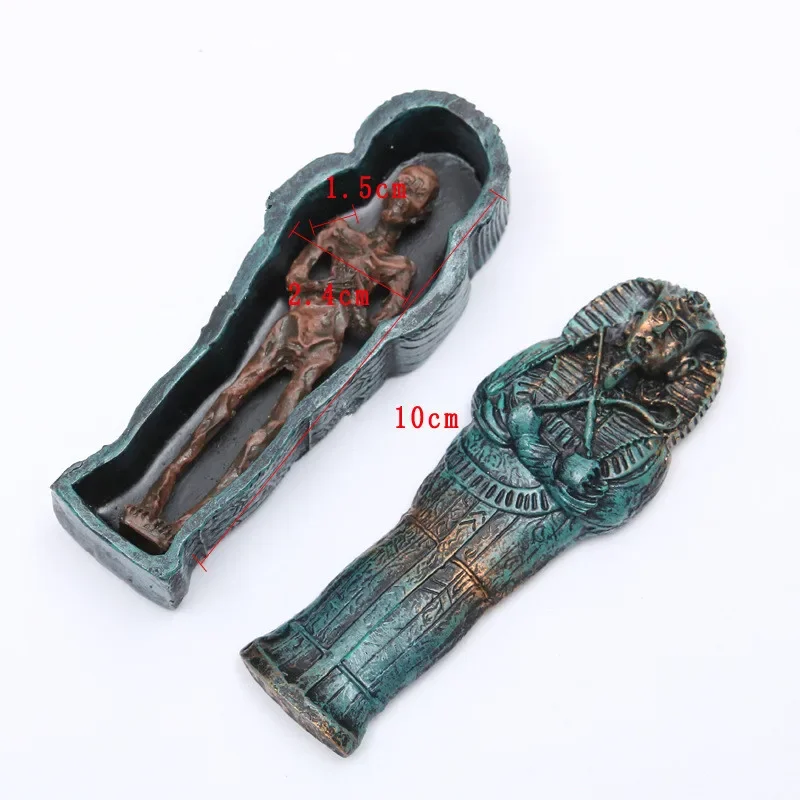 Egyptian Statue Resin Craft Aquarium Decoration Accessories Mummy Figurine Sculpture Creative Fish Tank Ornament