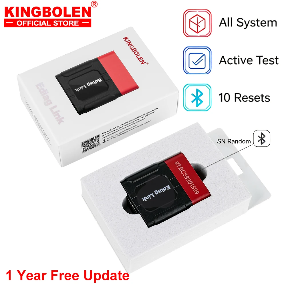 KINGBOLEN Ediag Link All System Deutsches Auto Diagnosegerät Bidirektionaler Test CAN FD 10 Resets Auto Scanner 1 Jahr Kostenlose Updates