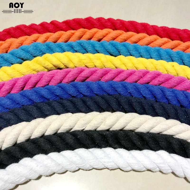 20mm 3 Shares Twisted Cotton Cord Round Thick High Strength Woven Rope Bags DIY Home Textile  Decor Thread Cords