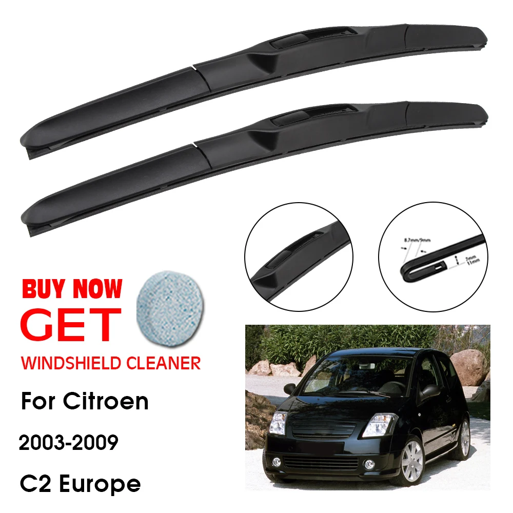 

Car Wiper Blade For Citroen C2 Europe 24"+18" 2003-2009 Front Window Washer Windscreen Windshield Wipers Blades Accessories