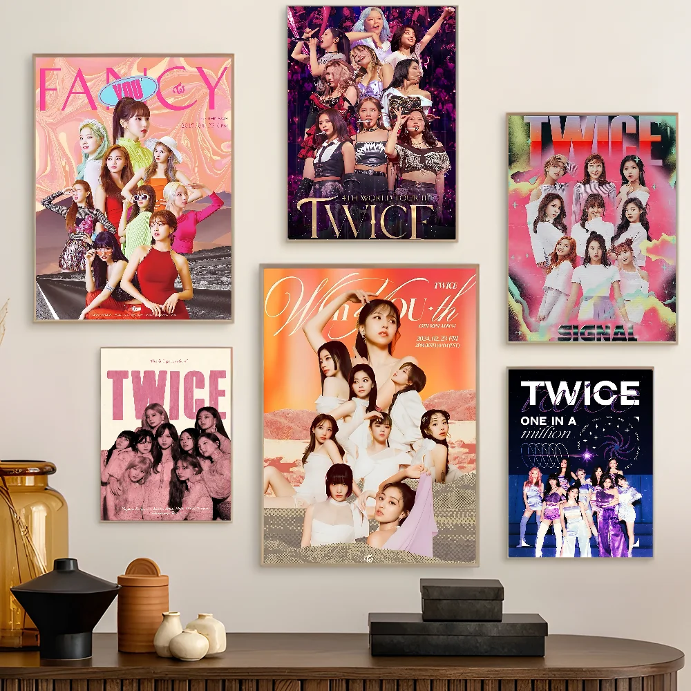 

Kpop T-twice DIY Sticky Poster Whitepaper Prints Posters Artwork Vintage Decorative Painting