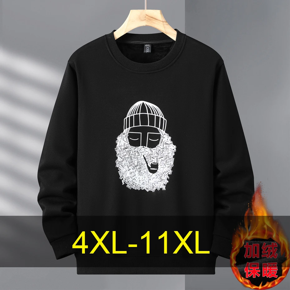 

11XL толстовки больших размеров мужские уличные пуловеры в стиле панк мужской весенне-осенний флисовый свитшот большой размер 10XL