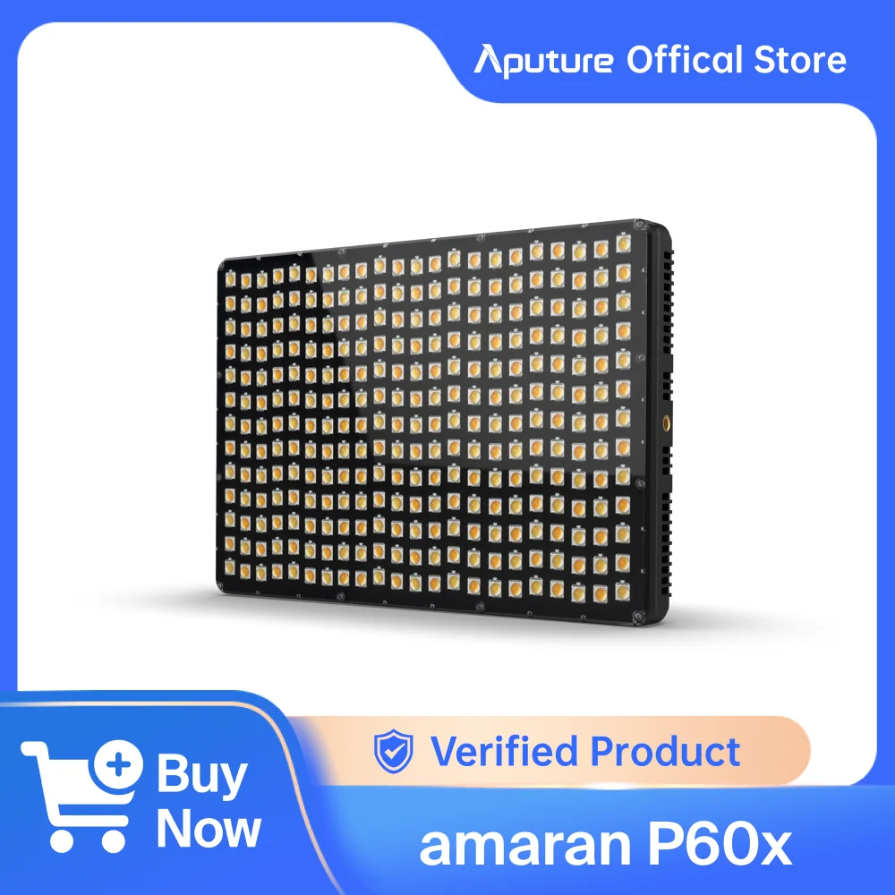 Aputure Amaran P60x Bi-color P60c RGBWW Full-color LED Panel Photography Light 3200K-6500K Suitable Sidus Link App