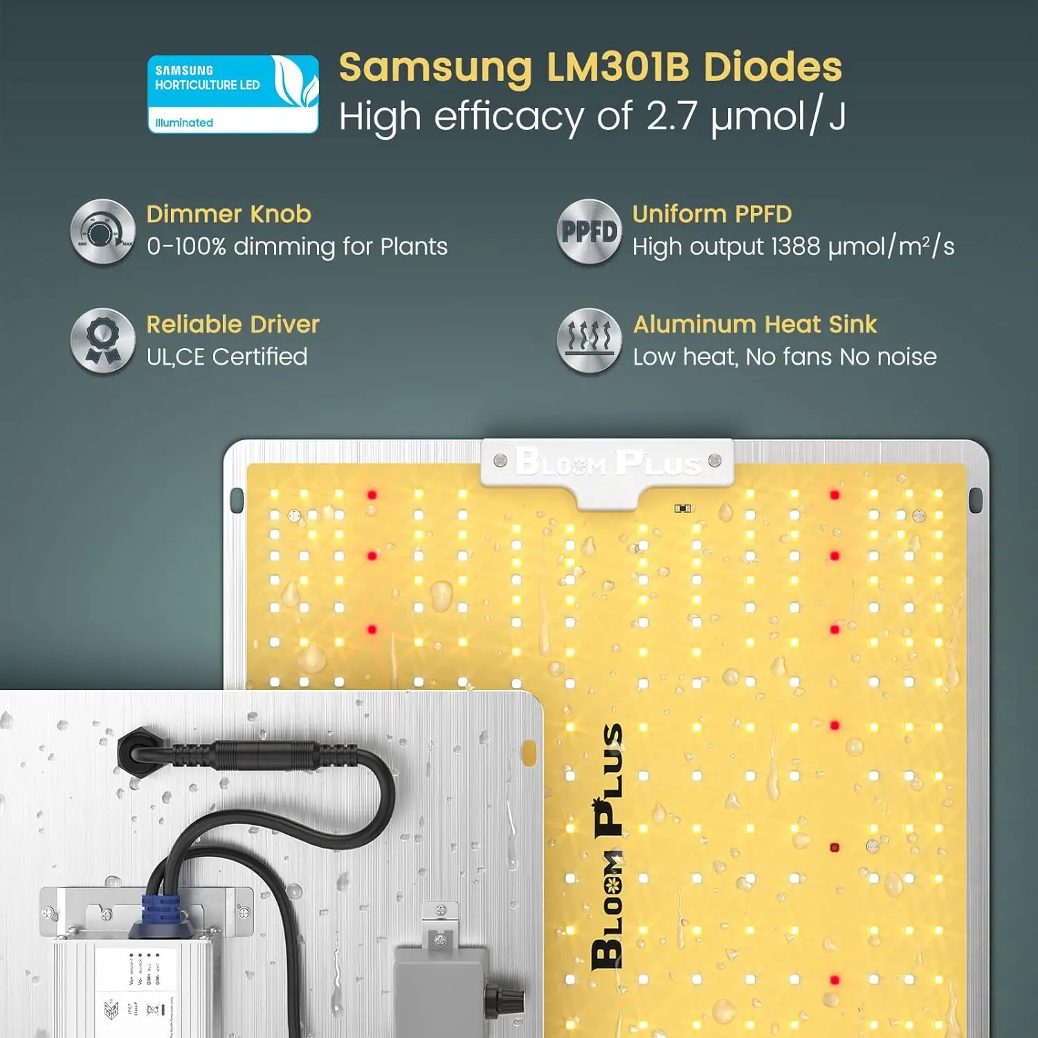 Imagem -02 - Full Spectrum Plant Led Grow Light Diodos Samsung Lm301b 400w Cobertura de 5x5 Pés Atualizada