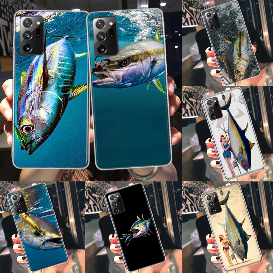 Ocean Sports Fishing for Tuna Phone Case For Samsung Note 20 Ultra 10 9 8 Galaxy A05S A15 A25 A35 A55 M11 M12 M21 M30S M31 M32 M