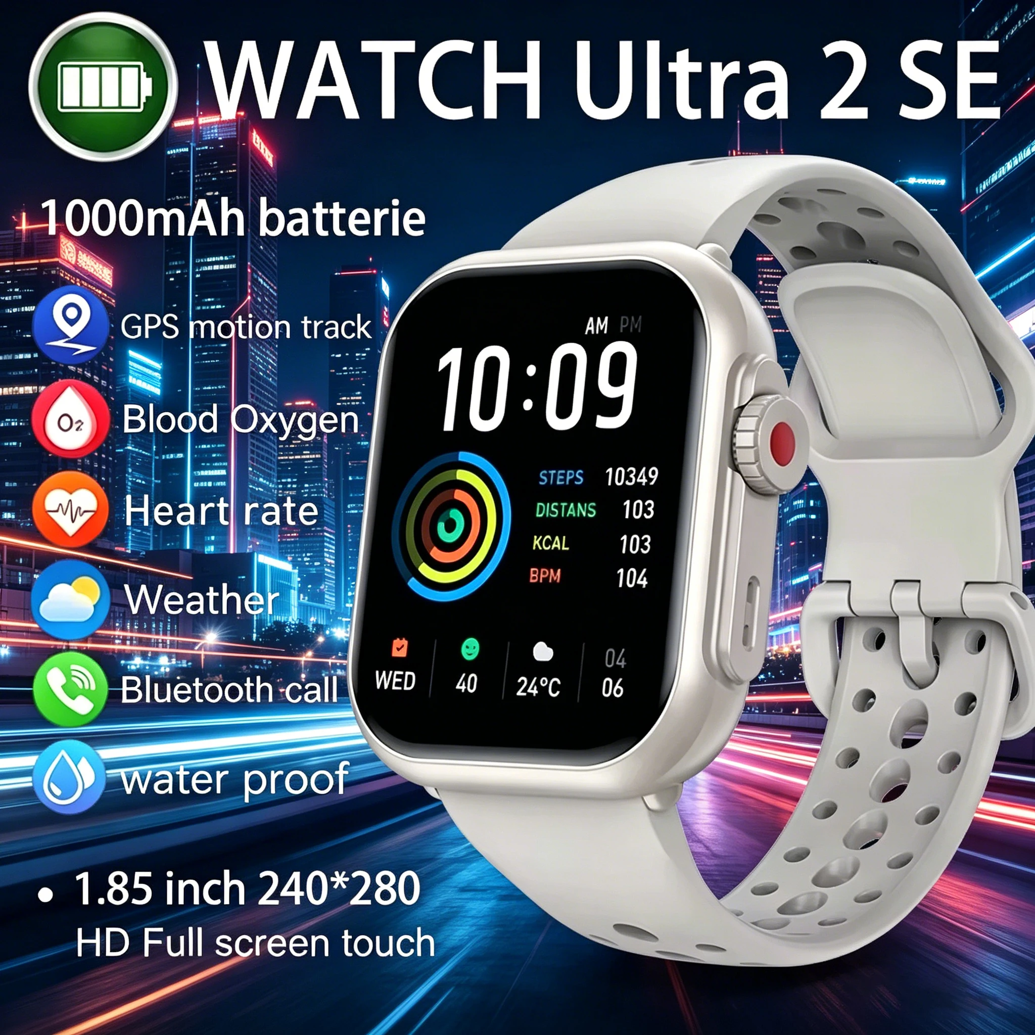 

2026 Fashion Women Watch Ultra2 SE Smart Watches 1000mAh 1.85"AMOLED Full Touch Screen BT Call Smartwatch For Android IOS Ladies