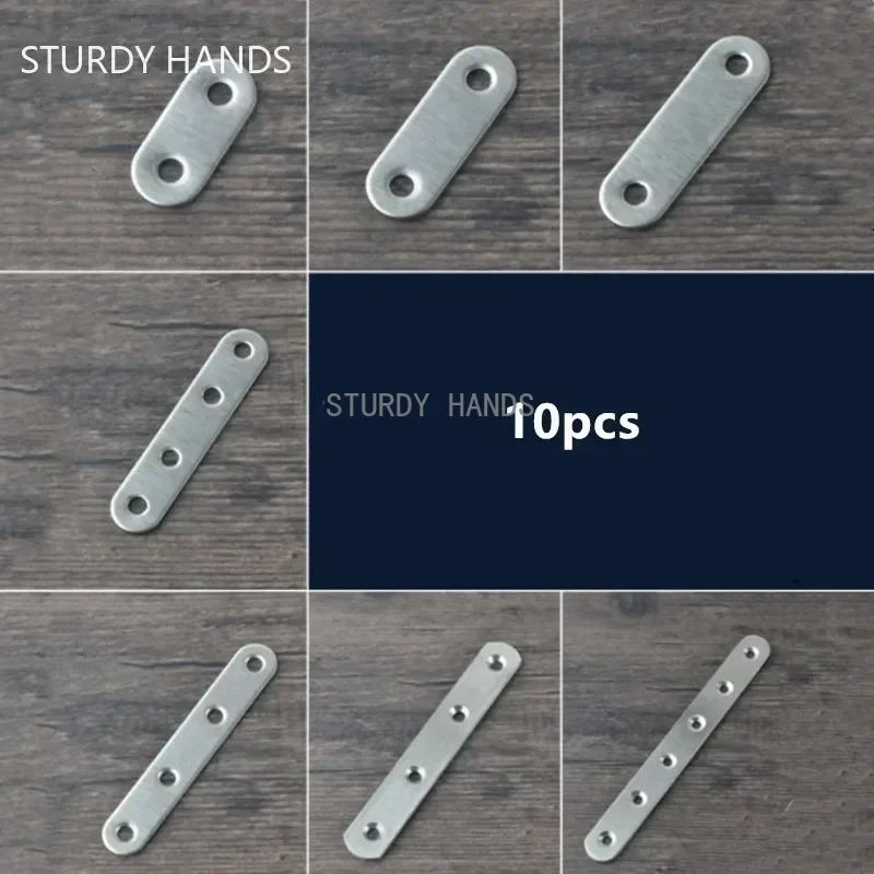 20 buah braket sudut baja tahan karat tebal, perlengkapan perangkat keras furnitur kode sudut datar konektor bagian lurus