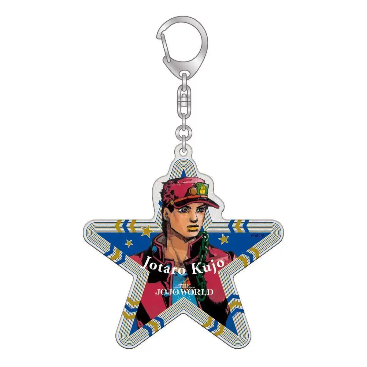 Llavero de acrílico de Kujo Jotaro Anime y Julius Caesar Zeppeli, colgante de estrella, adorno para bolso, accesorios, regalo