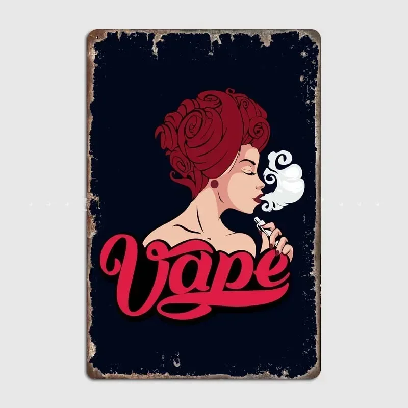 Vaping Classic Vape Poster Art sur métal en estanho – Parfaite pour la décoration murale dans les salles de fumage, les magasin