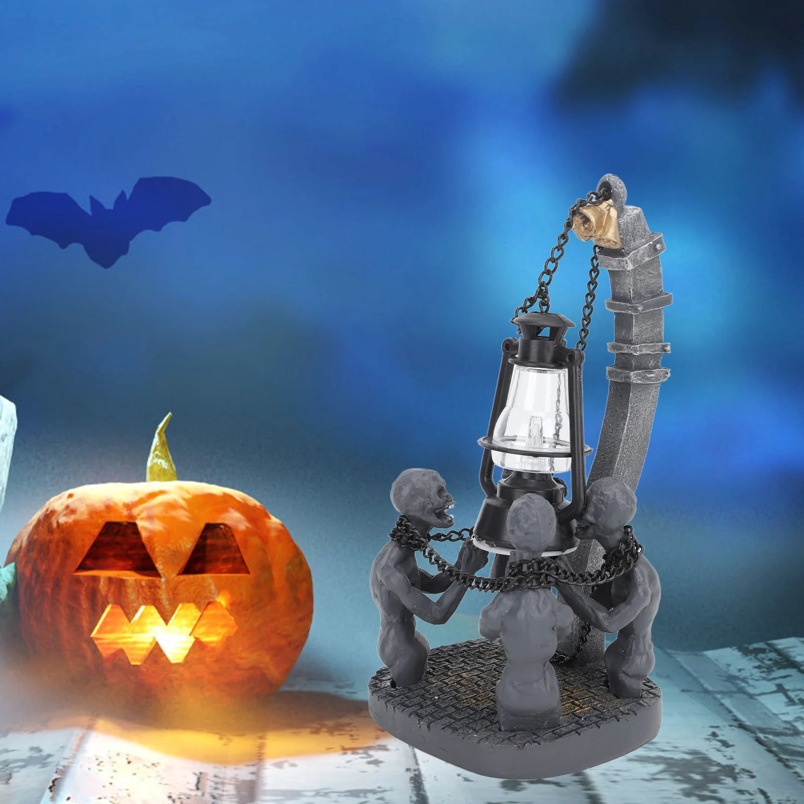 ZK40 Vier Schädel LED Lichter Ornament Halloween Harz Dekoration Kompakte Exquisite Schädel Lampe Statue für Desktop