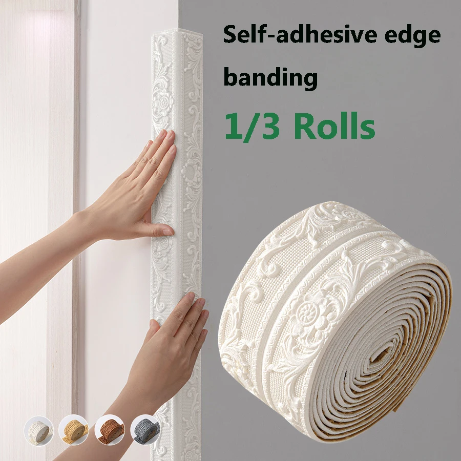 Self-Adhesive Edge Banding Strip -For Ceiling Office Warehouse Living Room Door Frame- Easy Installation Corner Trim For Walls
