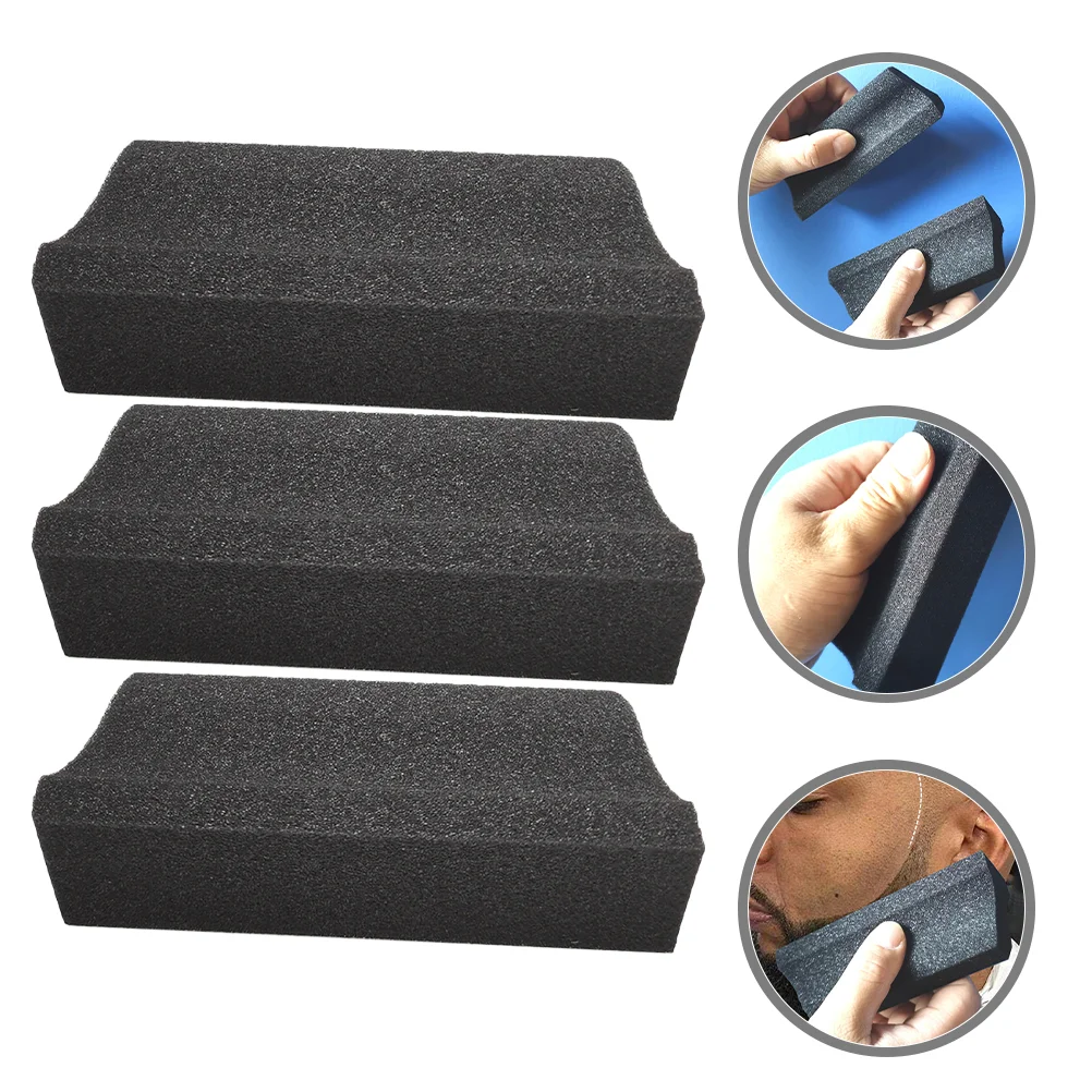 

3 Pcs Cleaning Sponge Brush for Men Hair Catcher Sink Trimmer Residue Remover Black Set Grooming Tool Easy Beard Trimming