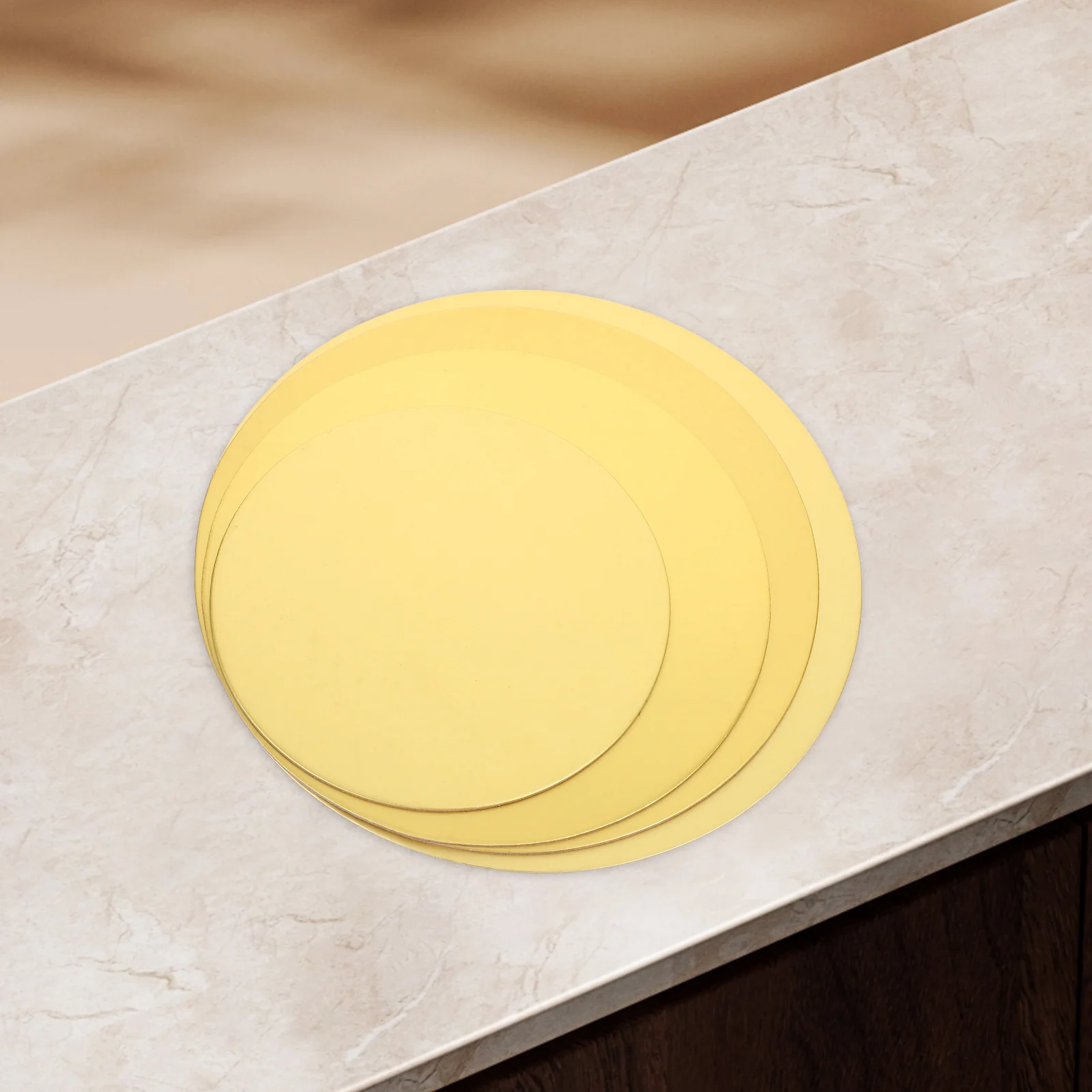 

4Pcs Mousse Cake Display Bases Versatile Use for Baking Accessories Golden Mousse Cake Boards Decorative Base Plates