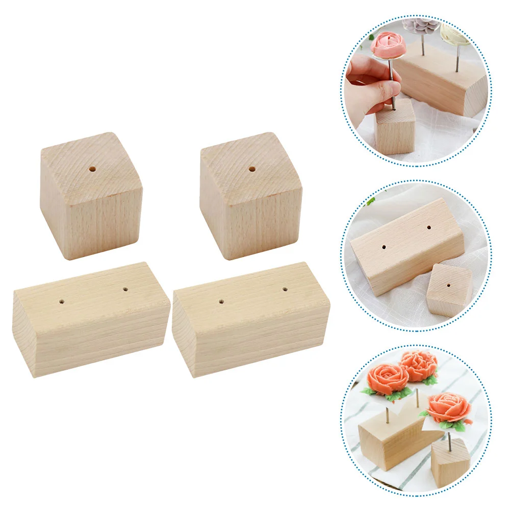 Mounting Base Baking Tool Carving Flower Nail Stand Holder Display Bases Cake Wood