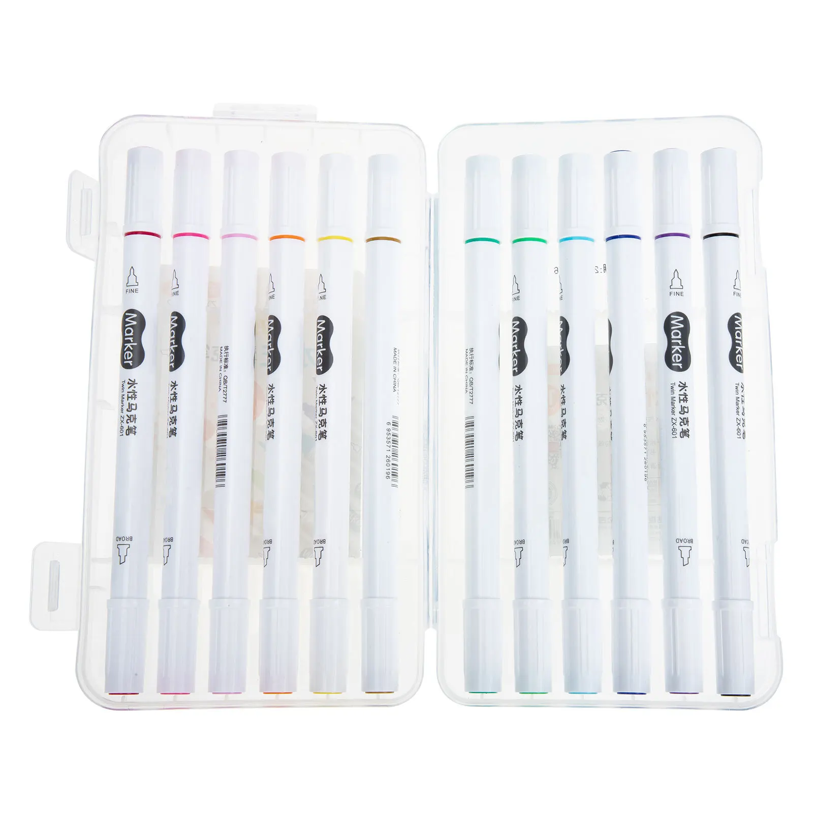 مجموعة واحدة من أقلام طلاء الأكريليك ذات الأطراف المزدوجة، مجموعة أقلام فنية محمولة براعة ممتازة لرسم المشاريع المدرسية