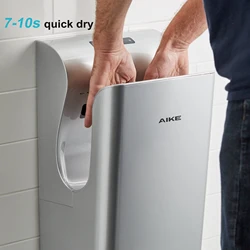AIKE 7-10s High Speed Hand Dryer HEPA Filtered Air Jet Hand Dryers for Restroom Dryers for Restaurants/Office Building AK2030S