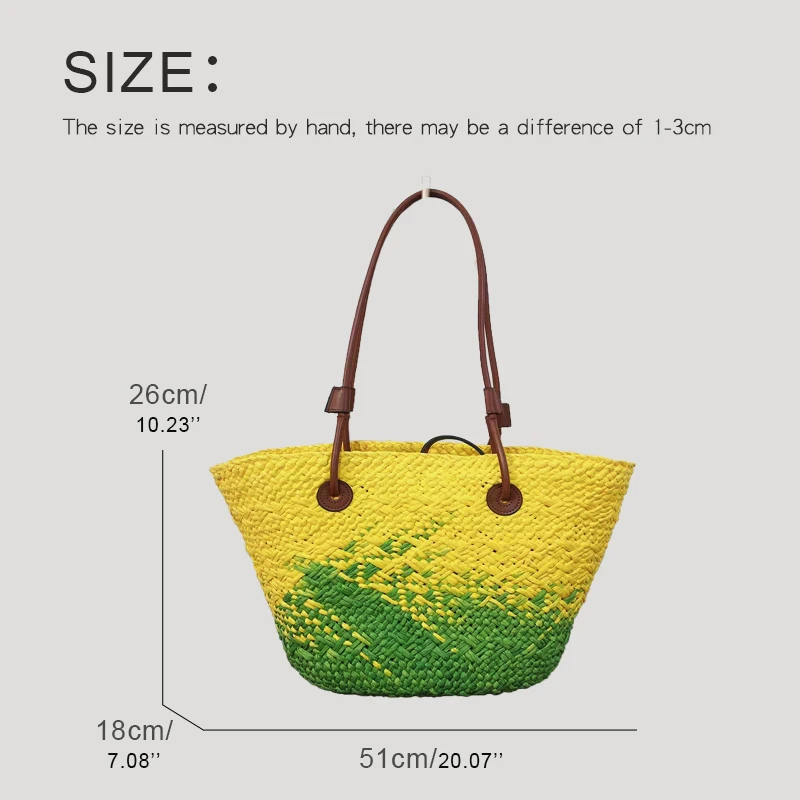 Beach Handbags And Purses For Women Luxury Designer Tote Bags 2023 New In Papyrus Cross Weave Decoration Large Capacity Shoulder