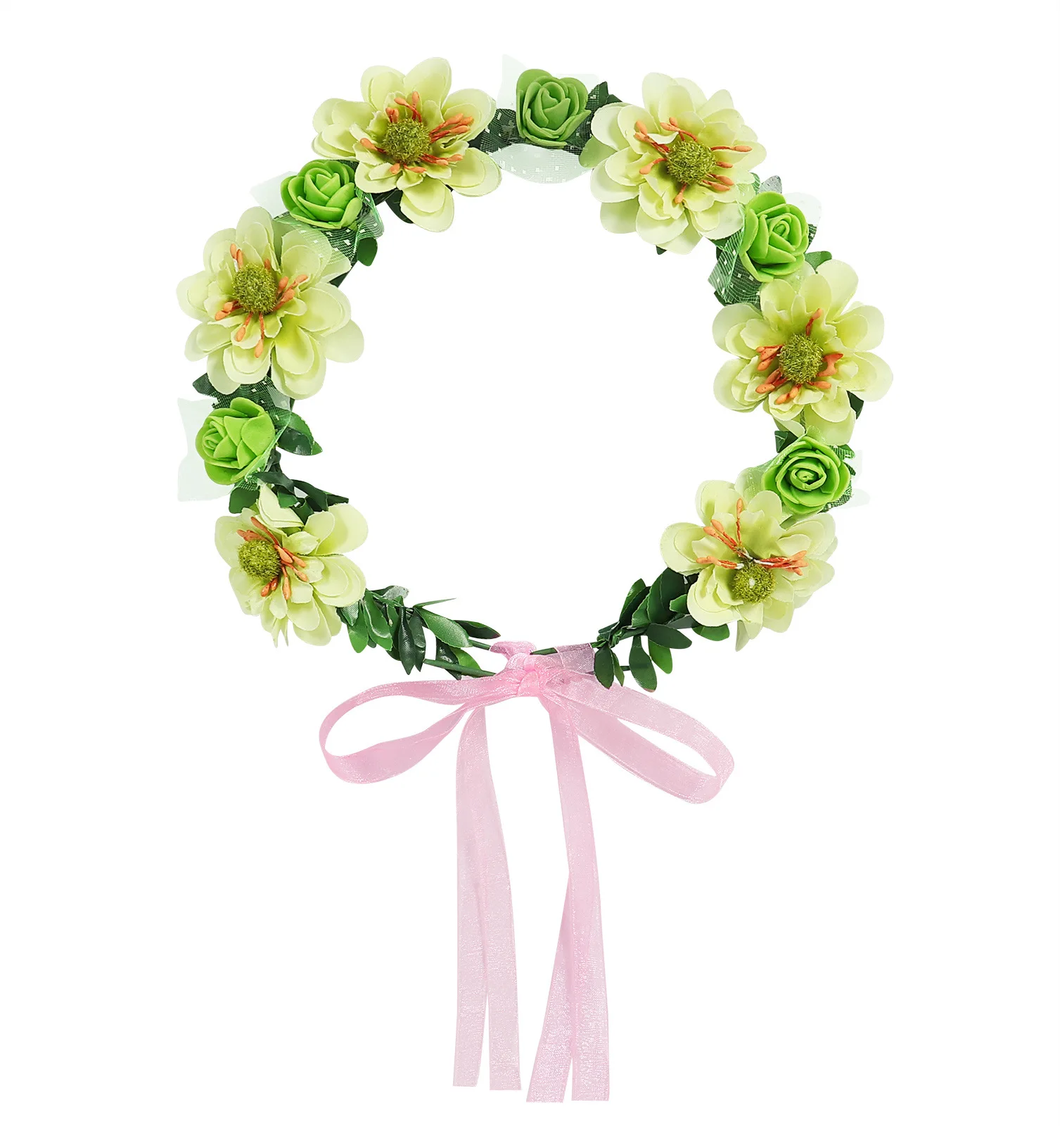 Flower Wreath for Kids Beach Holiday Accessories Infant Hawaii Hairband Princess Moana Accessories Children Garland Summer 2024