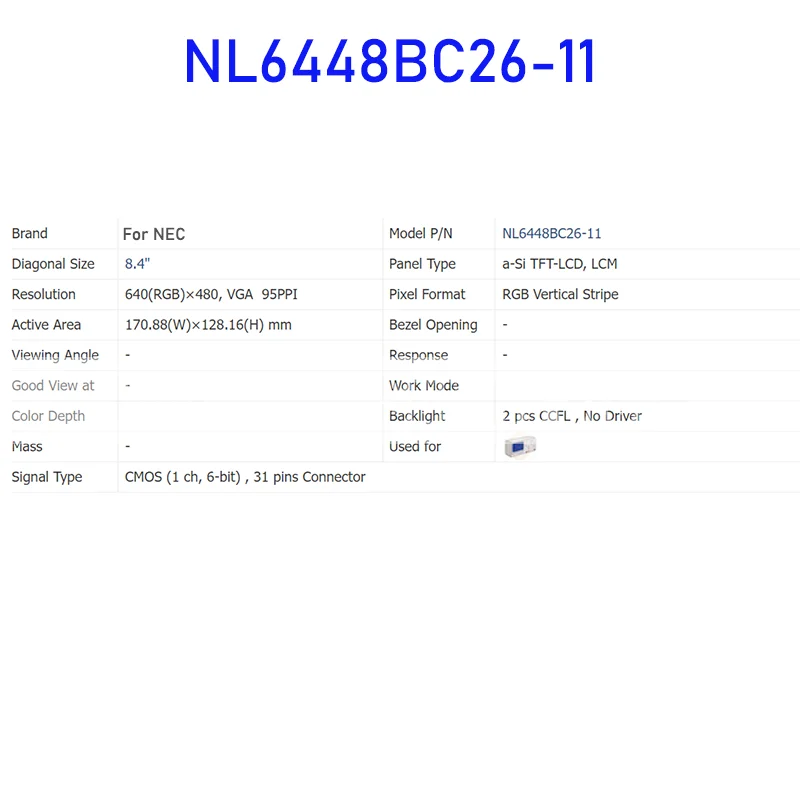 Panel de pantalla LCD Original para NEC, NL6448BC26-11, 8,4 pulgadas, envío rápido, probado antes de 100%