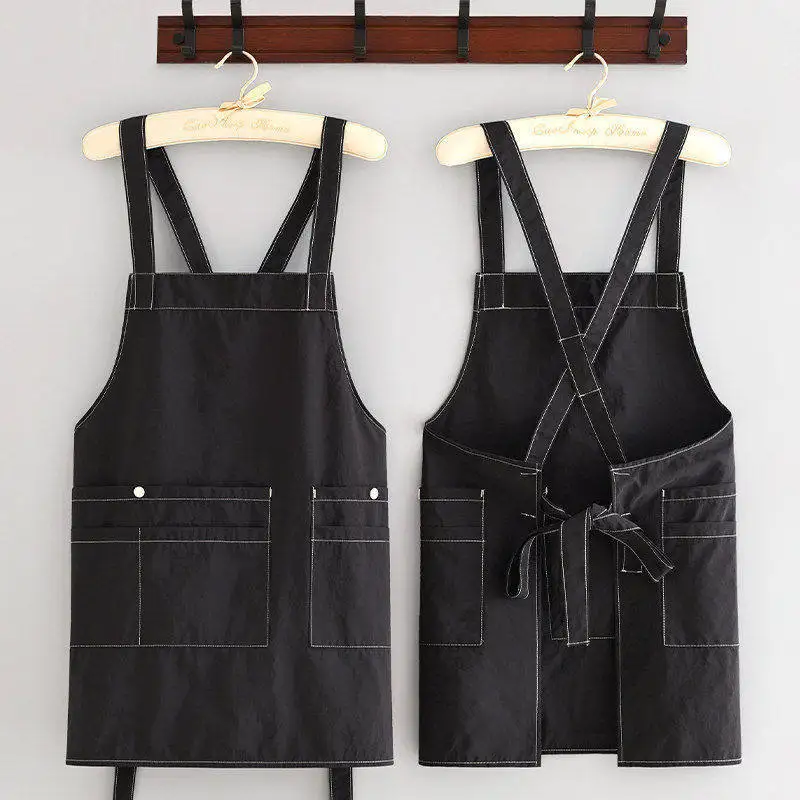 Water-Repellent Short Vest Apron for Men's and Women's Coffee Shops Anti Pollution Work Clothes Free Logo Printing