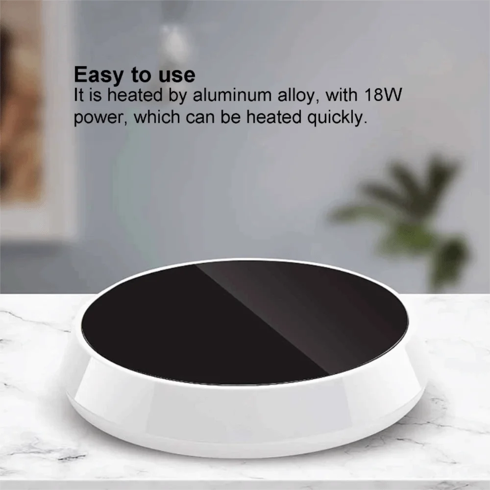 ABS Cup Warmer Auto Shut off Touch Switch Beverage Warmer White Electric Heating Pad Electric Cup Warmer Pad Coffee Tea Milk