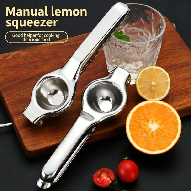 1pc Stainless Steel Manual Lemon Juicer, Handheld Citrus Squeezer Portable Fruit Juicer for Lemon Orange Lime