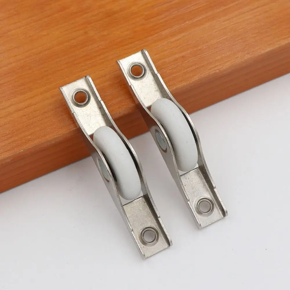 

Портативные нейлоновые ролики для дверей сарая, серебристые железные раздвижные двери, нижний шкив, черные колеса с прорезями для работника