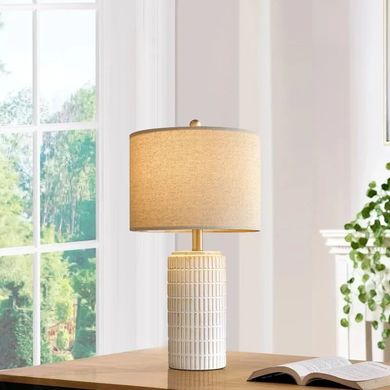 Modern simple ceramic table lamp bedroom bedside lamp American country style decorative lighting