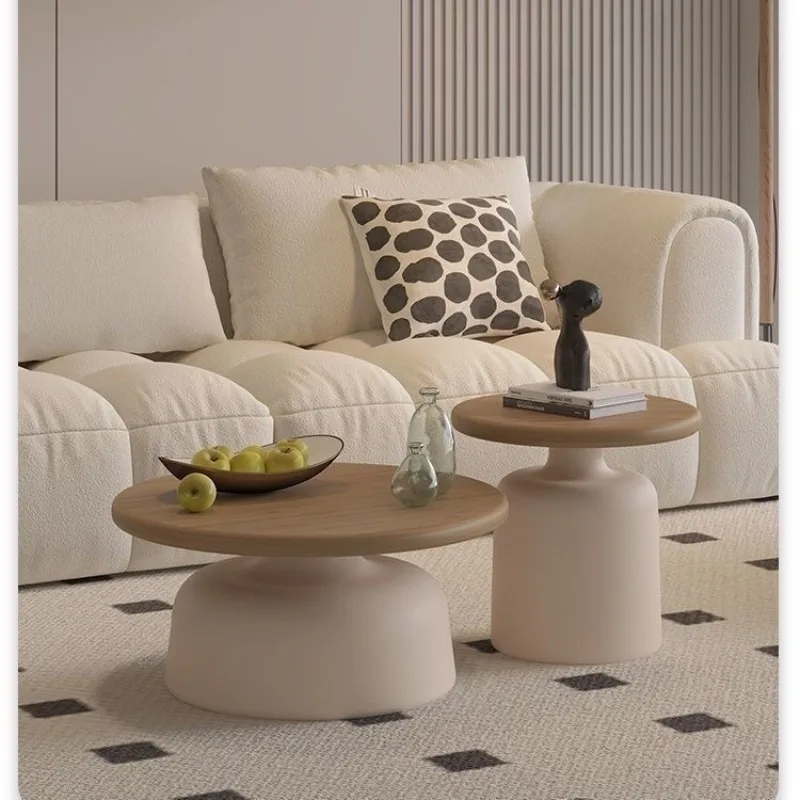 

Cream style Nordic apartment coffee table living room home small apartment round small coffee table simple homestay tea