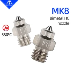 Mellow DLC MK8 nozzle High Temperature Wear 3D Printer nozzle Hardened Steel & Copper for cr10 hotend