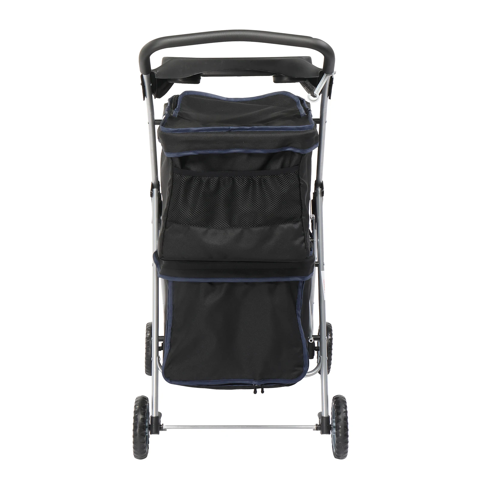 Kinderwagen Voor 2 Honden/Katten, Dubbele Vierwielige Drager Jogger Voor Kleine-Middelgrote Huisdieren, Waterdichte Opvouwbare Krat Met Zachte Pad.