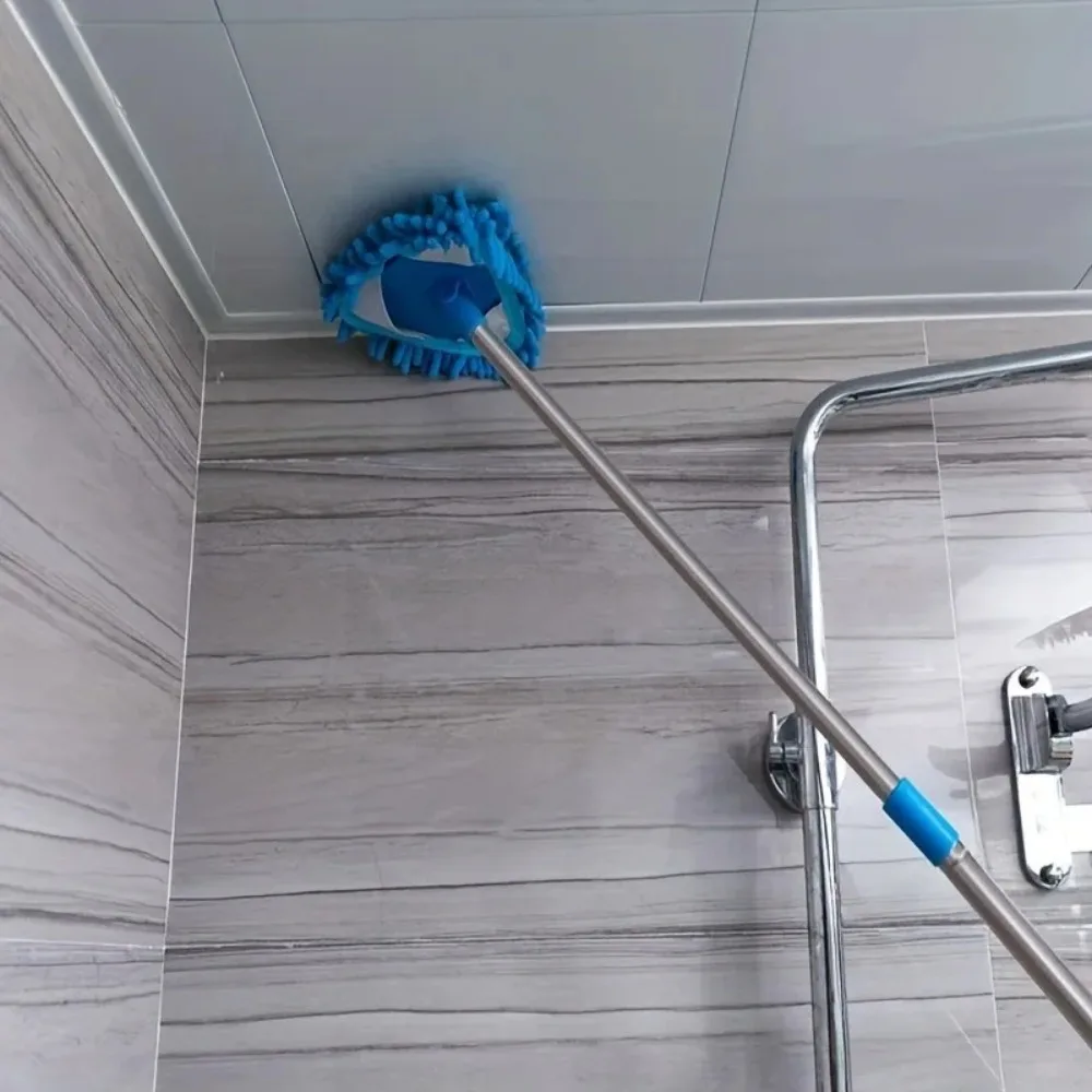Mini balai triangulaire rétractable pour le nettoyage des murs, des plafonds et des climatiseurs, outil de dépoussiérage pour la maison et le nettoyage des sols