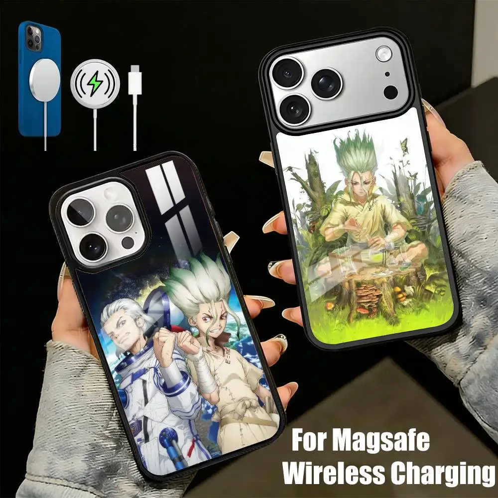 

Science Prodigy Dr. S-StoneS Anime Phone Case For iPhone17,16,15,14,13 Plus,Pro Max Magnetic For Magsafe Wireless Charging