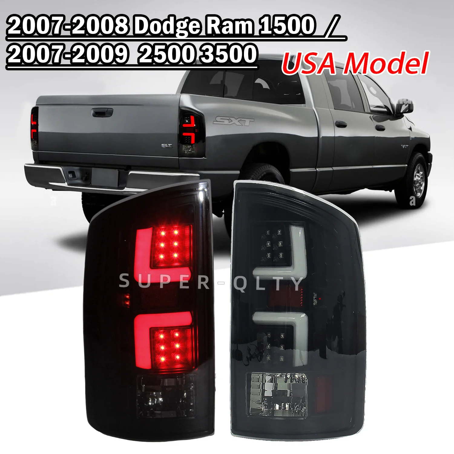 

For Dodge Ram 1500 2007-2008/2500 3500 2007-2009 LED Tail Light Assembly with Brake, Turn Signal