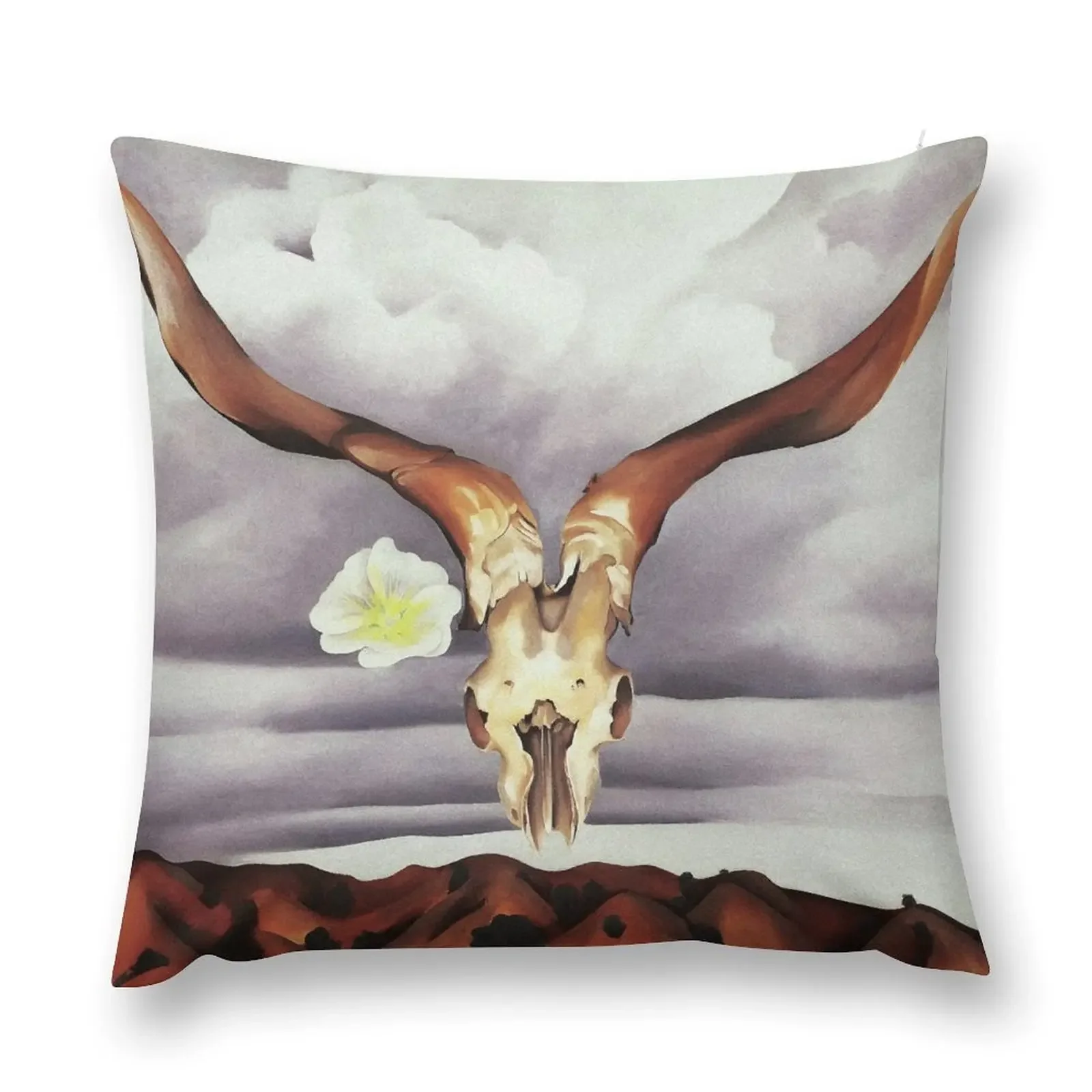 

O'Keeffe Ram's Head White Hollyhock Hills Paintings Throw Pillow Cushion Cover Set Sitting Cushion Pillowcase Cushion pillow