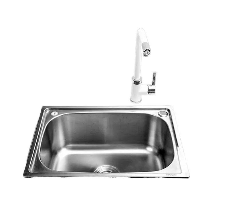 Monocolpate One Piece Thickening Bowl Vegetables Basin Bundle Tape 304 Stainless Steel WireBrushed Dmade Tank Faucet Suite