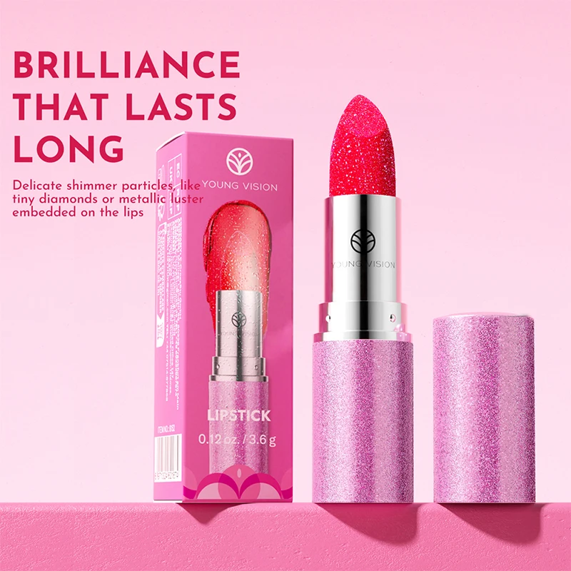 Waterproof Diamond Shimmer Glitter Lip Gloss Pearlescent Solid Lipstick Shiny Pearl Eyeshadow Long Lasting Liptint Women Makeup