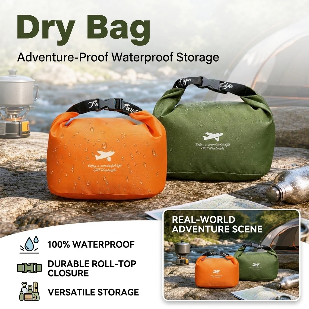 Large Capacity Outdoor Waterproof Storage Bag for Camping Hiking Foldable Convenient Travel Bag with Miscellaneous Storage