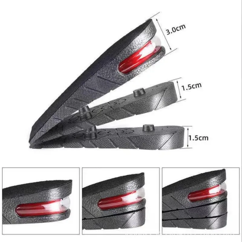 Invisible Height Increase Insole Cushion Height Lift Adjustable Cut Shoe Heel Insert Taller Support Absorbant Foot Pads