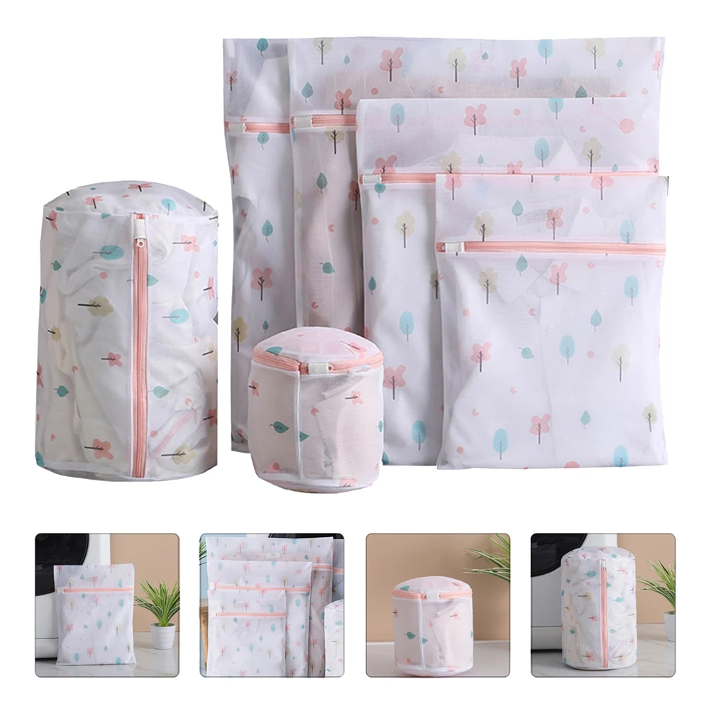 

6pcs Laundry Bag Set Polyester Mesh Wash Bags for Lingerie Bras Underwear Shoes Clothes Protection Travel Storage Fine Bra