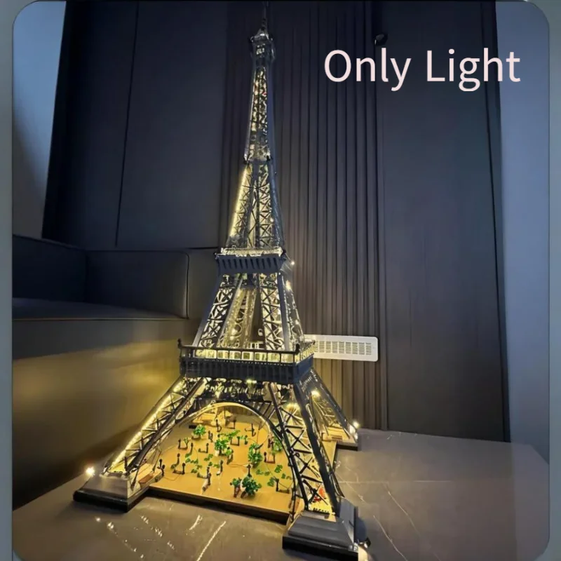 Juego de luces LED creativas compatibles con la Torre Eiffel 10307, juego de luces de París, modelo de juguetes de lugares emblemáticos de renombre mundial (solo luces, SIN bloques)