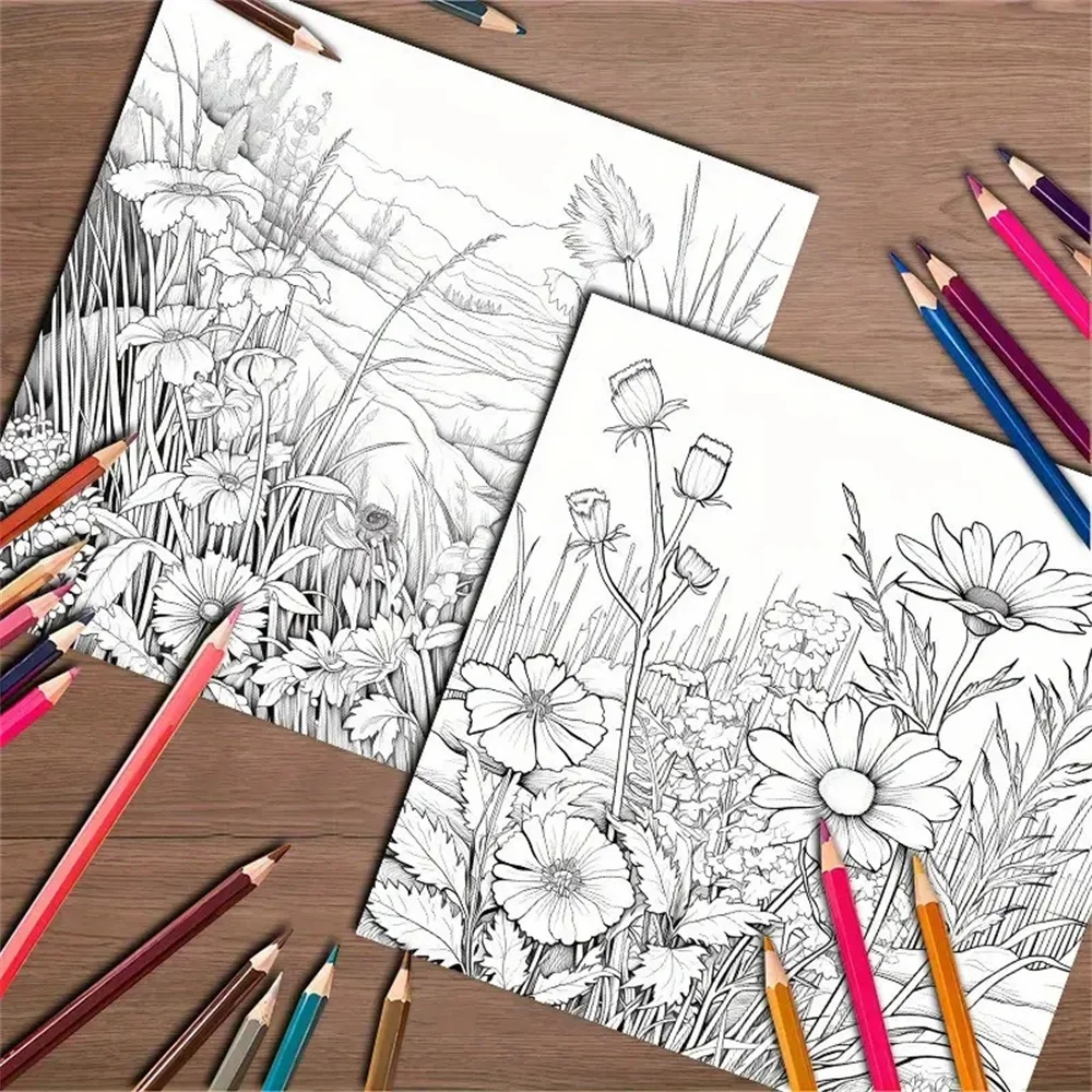 Art Coloring Book 20page Double Pages Gift For Birthday Party Relieve Stress Kill Time Graffiti Painting Drawing Book Original
