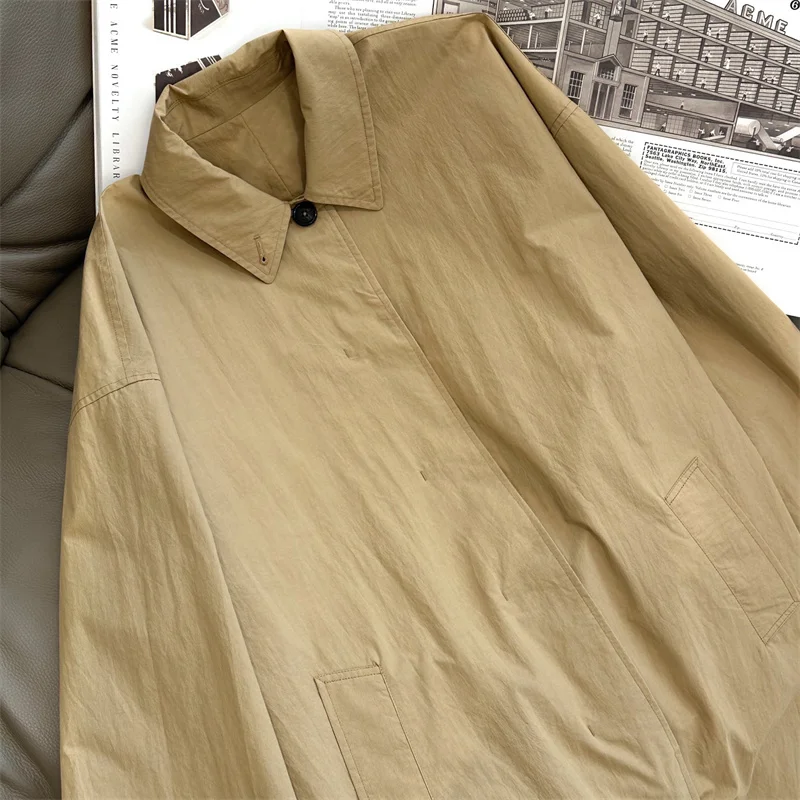 women's trench coat New autumn 2025 single breasted slim fit women's windbreaker Cotton blend long jacket y2k Casual outerwears