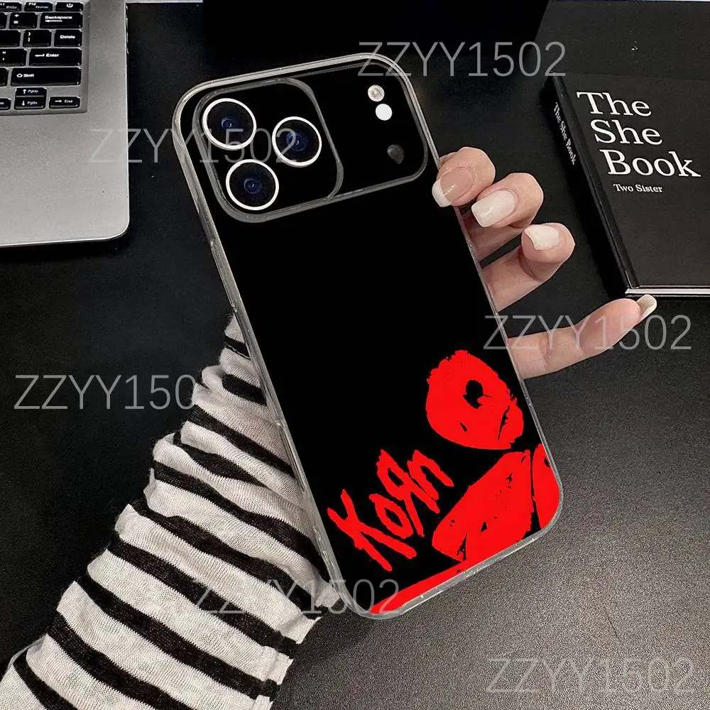 K-Korn Rock Band Untitled For iPhone 17,16,15,14,13,12,11 Pro,Max,Plus,X,XS,XR,SE4,E Mini Transparent Soft Protective Shell