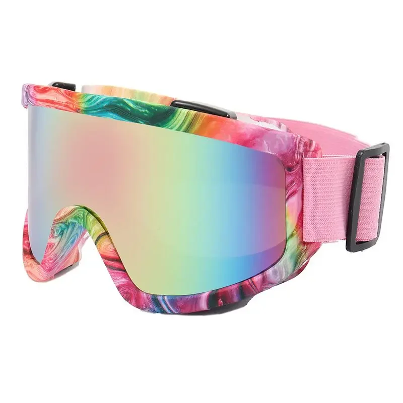 Large Frame Ski Goggles with Colorful Lens Anti-Collision Anti-Glare Lens Snowboard Skiing Goggles